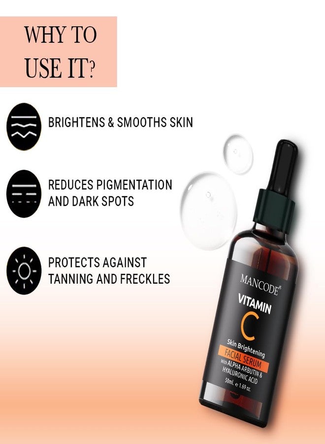 MAN CODE Vitamin C Facial Serum For Anti Aging And Wrinkle Remover With Vitamin E & Hyaluronic Acid (50 Ml) - Image 3